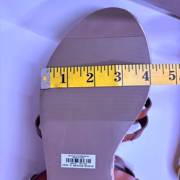 Torrid Brown Faux Leather Espadrille Platform Wedge Sandals - Size 12 - Picture 10 of 11